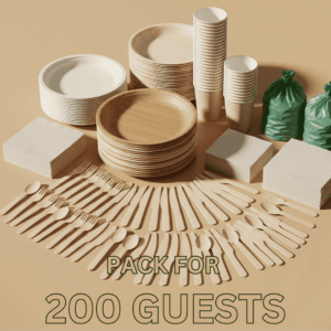 Eco-friendly compostable Forest Pack – 200 Guests party supplies NZ