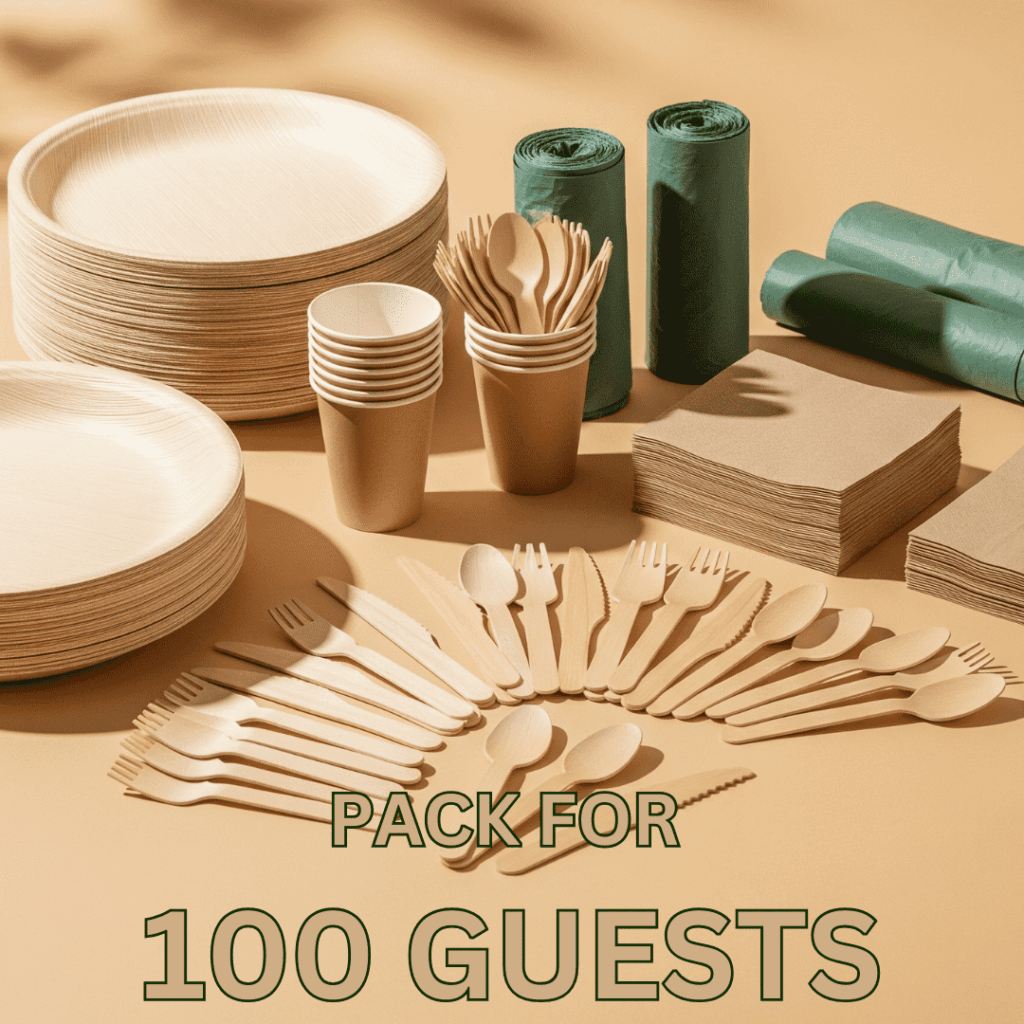 Compostable tableware bundle for 100 Guests – Branch Pack NZ
