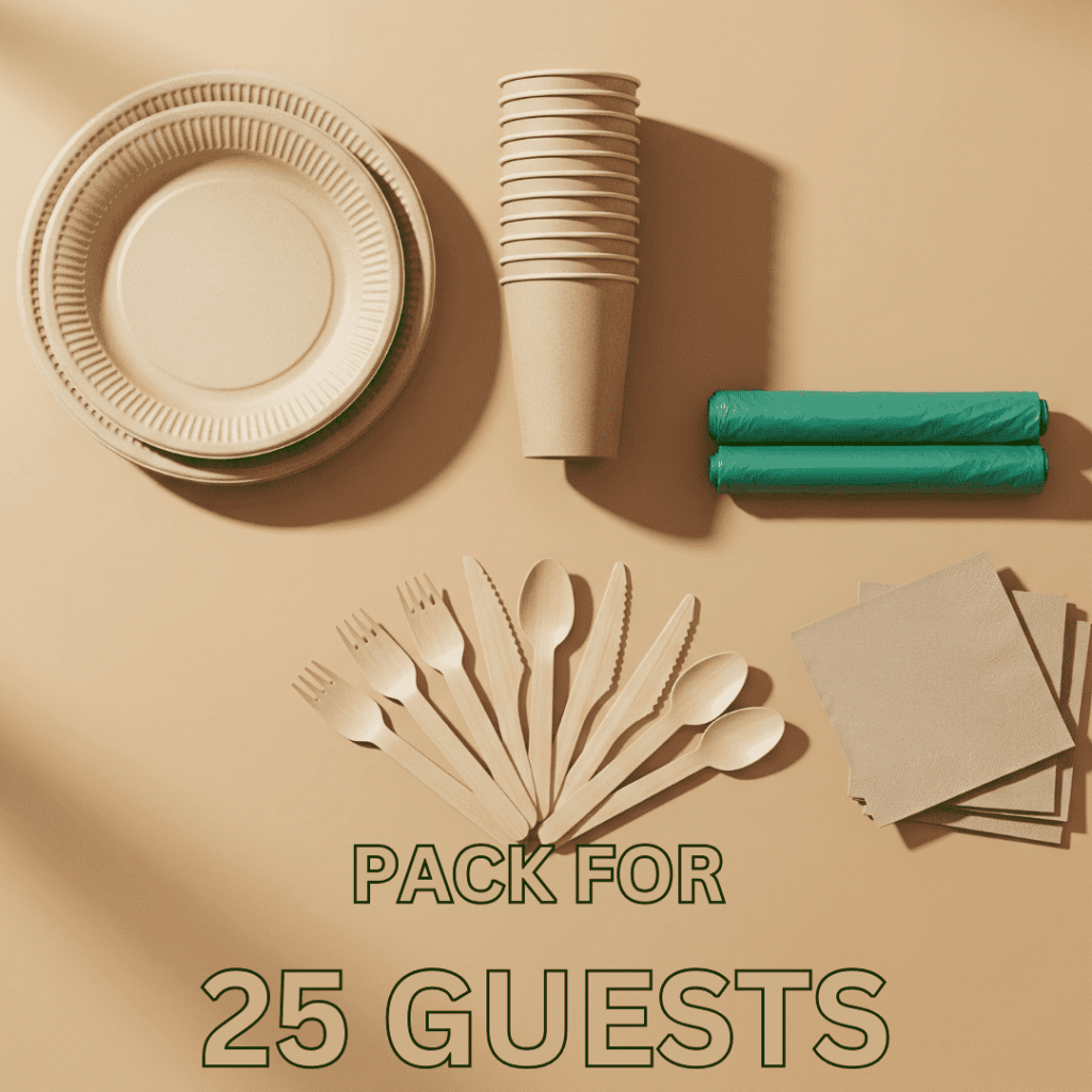 Sustainable 25 Guests party supplies – Sprout Pack disposable tableware