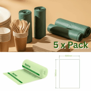 Eco-friendly rubbish bags – 5 pack compostable bin liners.