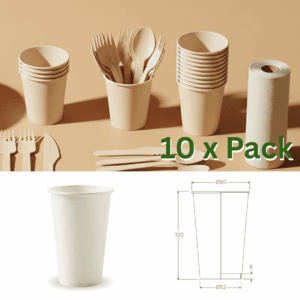 Compostable eco-friendly cups – 10 pack disposable sustainable drinkware.