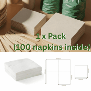 Eco-friendly paper napkins – 100 pack, biodegradable & recyclable.