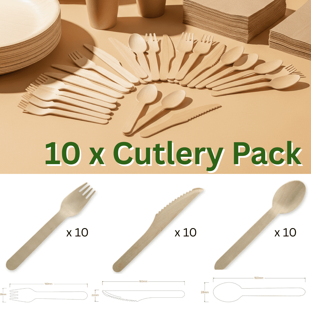 wooden-compostable-cutlery-nz Eco-friendly biodegradable cutlery set – 10 pack sustainable party utensils.